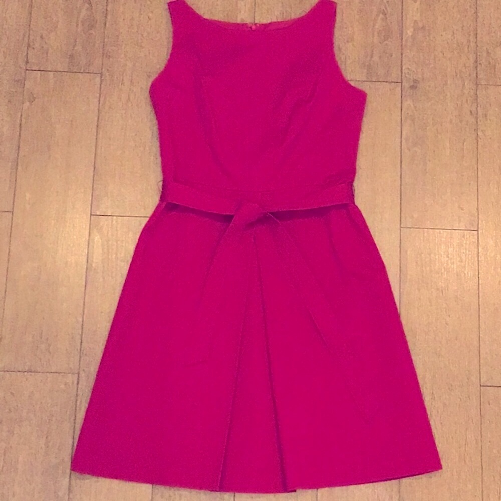 Vintage front pleat boatneck dress